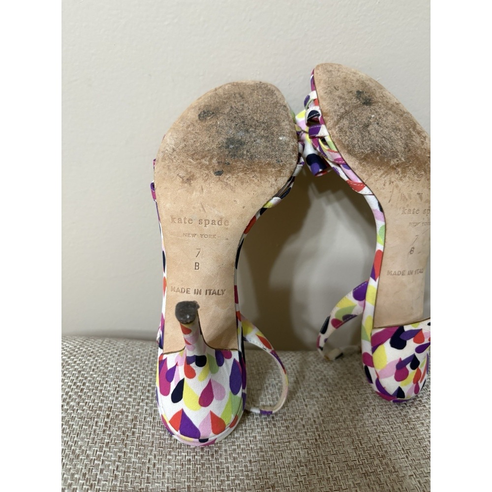 Rare Kate Spade Lourdes Multicolor Heart Heels Strappy Stiletto Size 7 - Picture 9 of 14